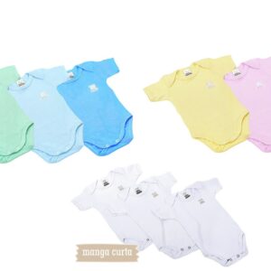 KIT BODY COM 3 PEÇAS MANGA CURTA