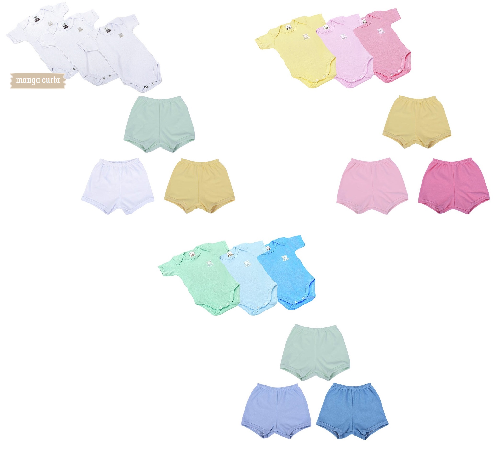 KIT SHORT E BLUSA MANGA CURTA